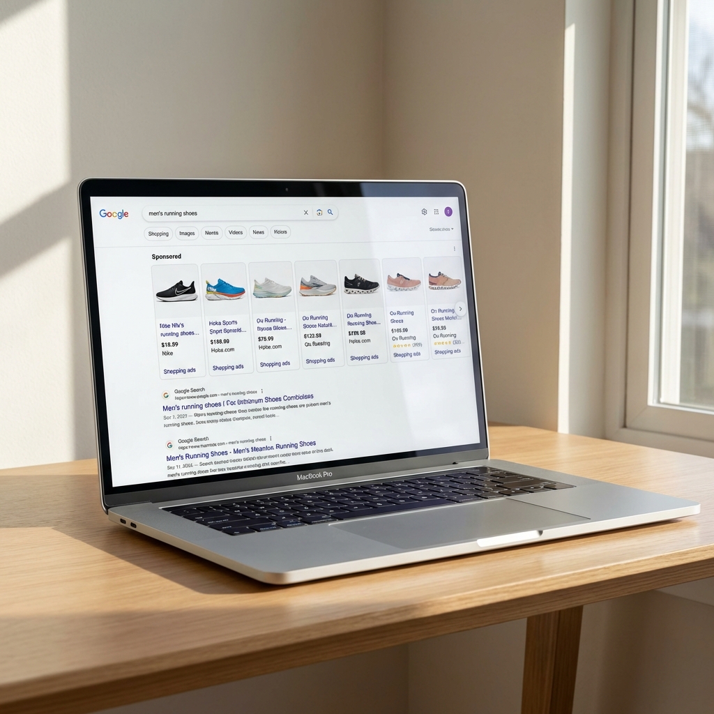 Google Shopping Ads on Laptop