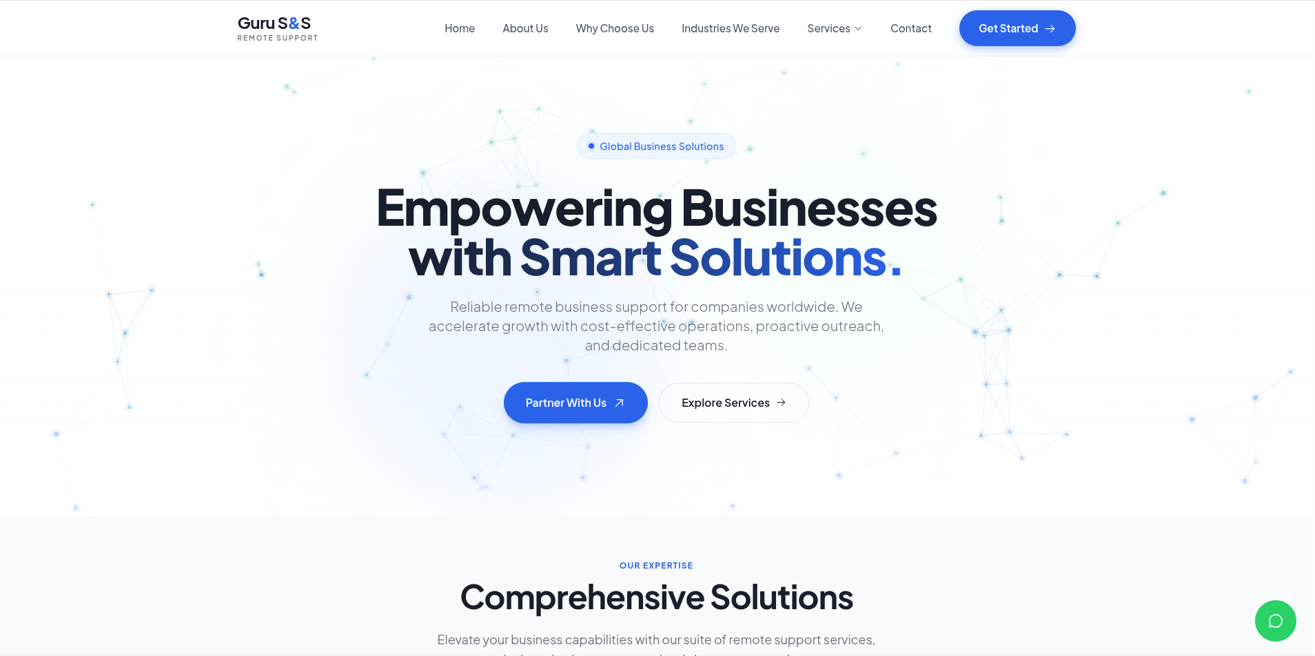 Guru Service and Solutions BPO Website Screenshot